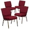 Flash Furniture 21"W Stacking Church Chair in Burgundy Fabric, 4PK 4-FD-CH0221-4-GV-3169-GG - alternate 1